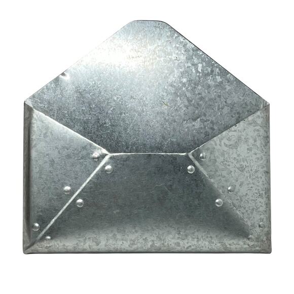 Galvanized Metal Wall Decor Letter Shaped Mail Box Farmhouse Rustic - Picture 1 of 3